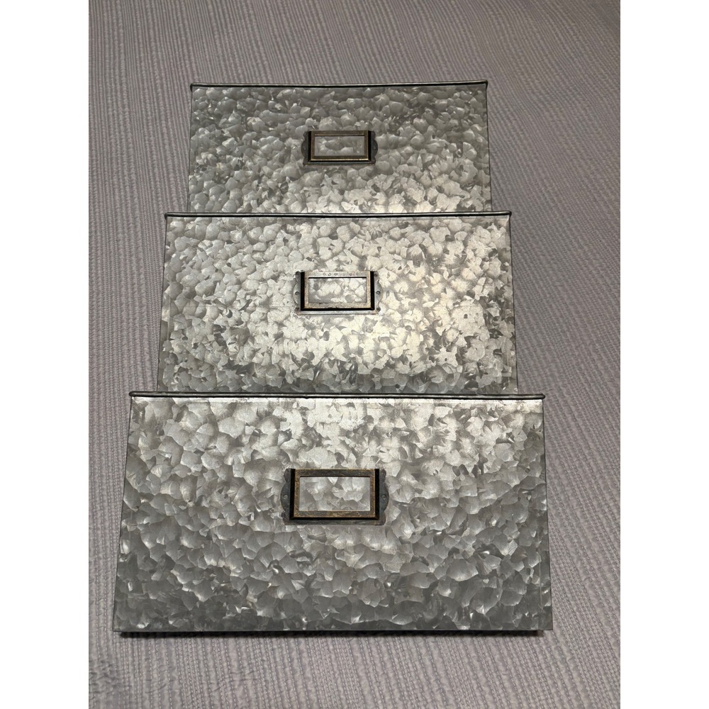 Ashland Galvanized Metal 3 Tier Wall Organizer Mail Sorter Farmhouse Decor